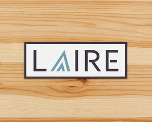 LAIRE logo with Seafoam Blue Icon - Vinyl Sticker