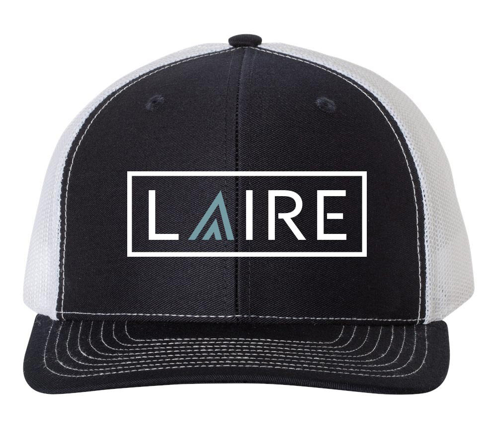 LAIRE Trucker Hat - Navy with Seafoam Blue Icon